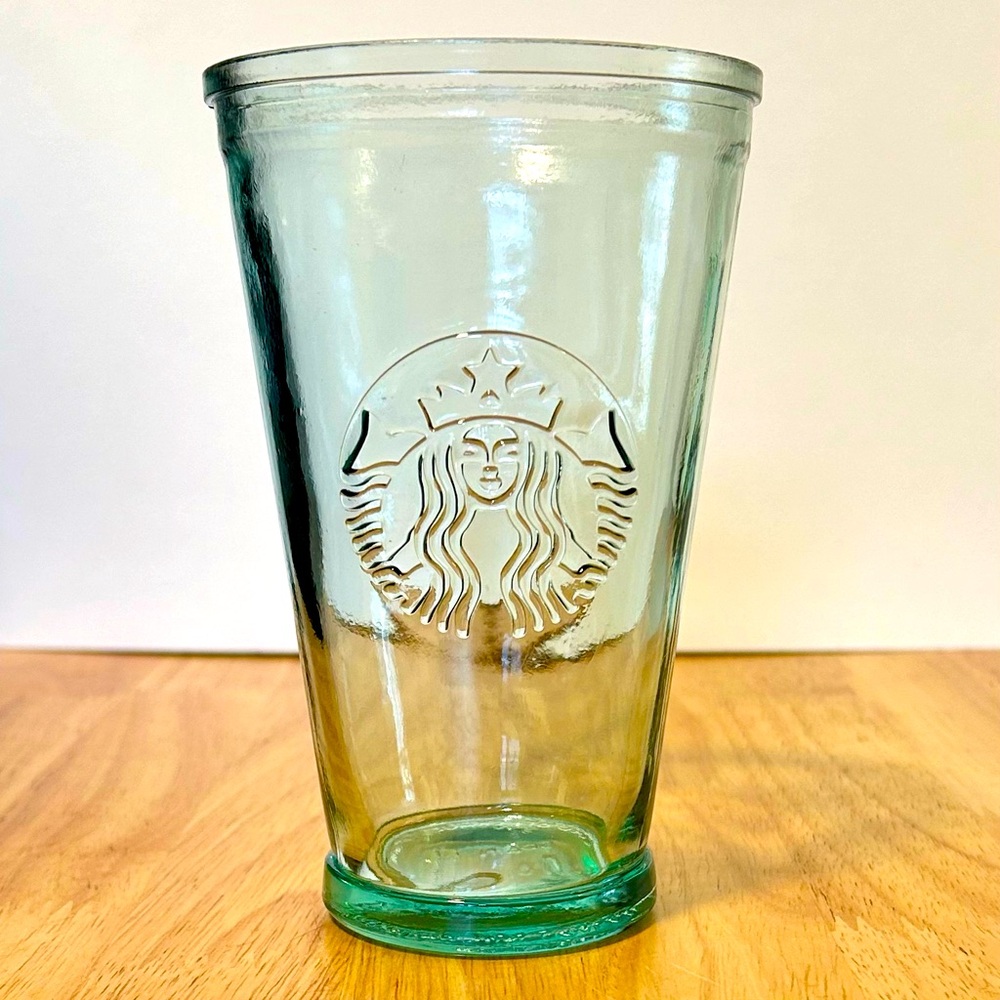 Starbucks Drinking Glass Tumbler Base 16oz with Siren Logo Made in Spain, No lid